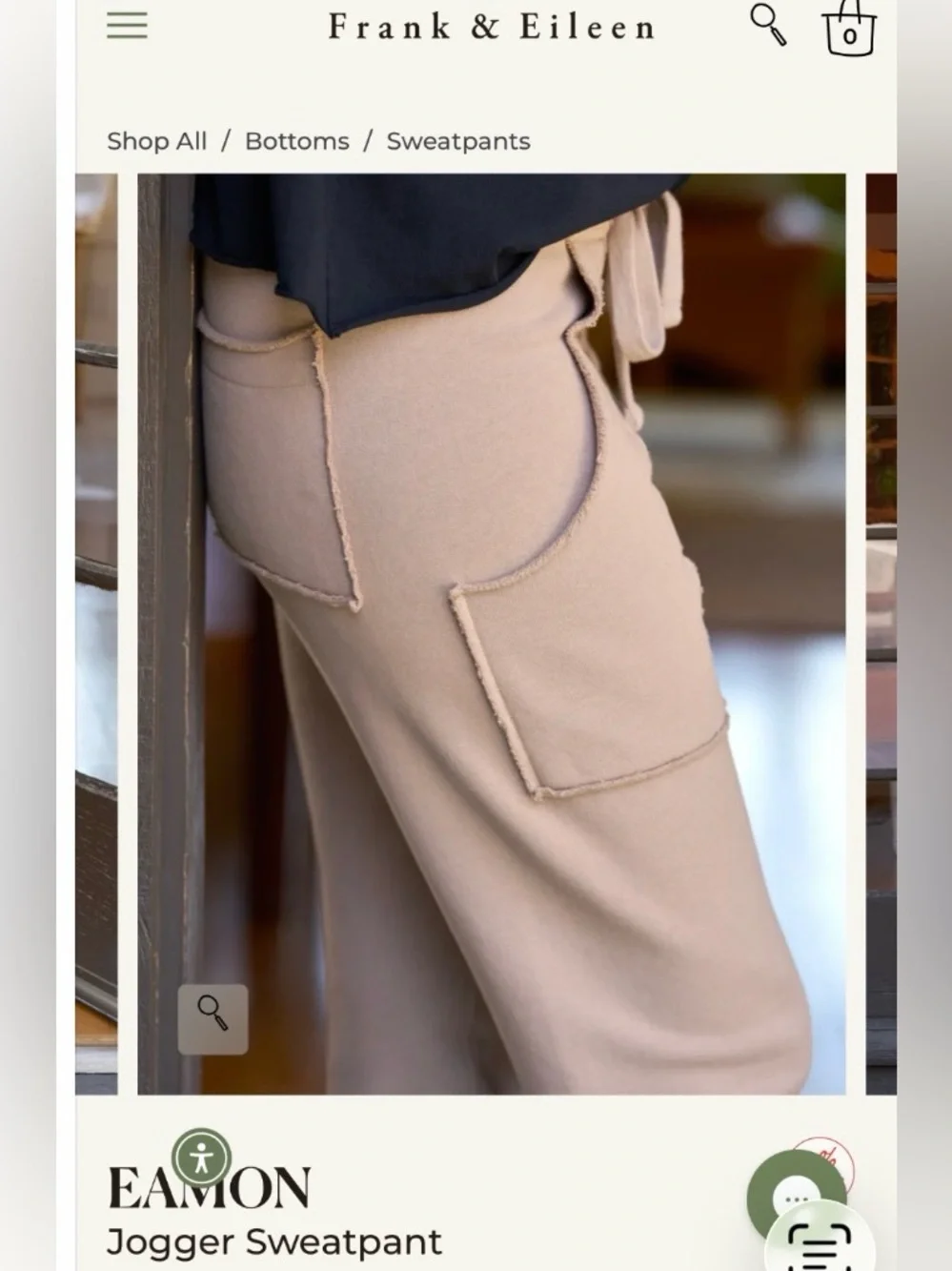 Frank & Eileen Wide-Leg Track Pants in Soft Beige - Picture 1 of 6